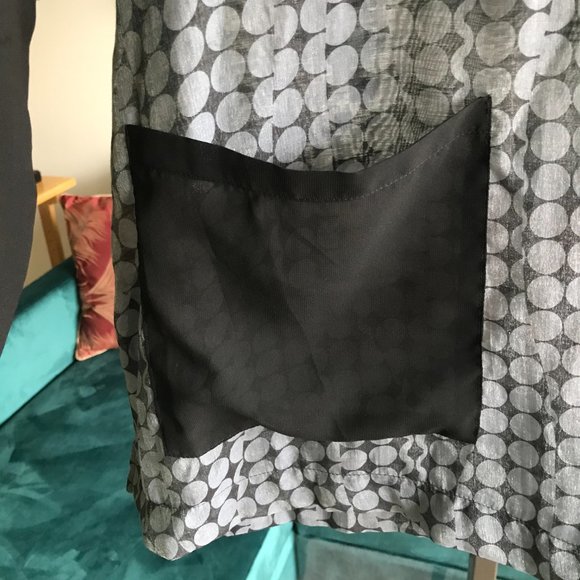 COMFY USA sz S Slate Blue & Black Shimmery Polka Dot Print Tunic with Pockets - Picture 3 of 5